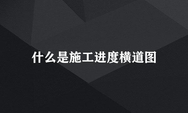 什么是施工进度横道图