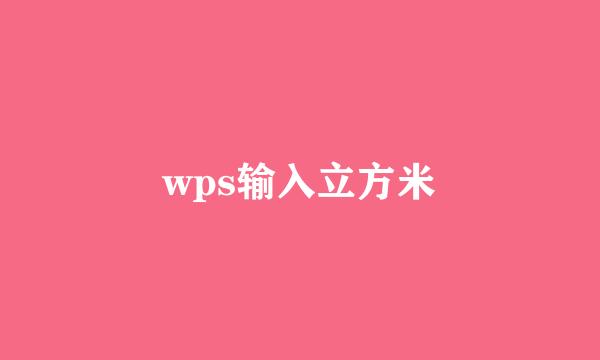 wps输入立方米