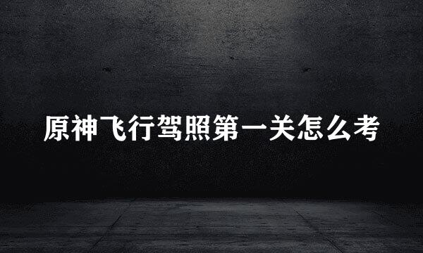 原神飞行驾照第一关怎么考