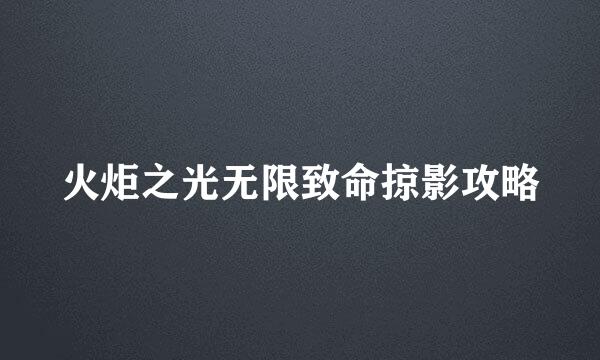 火炬之光无限致命掠影攻略