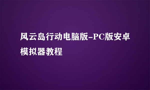 风云岛行动电脑版-PC版安卓模拟器教程