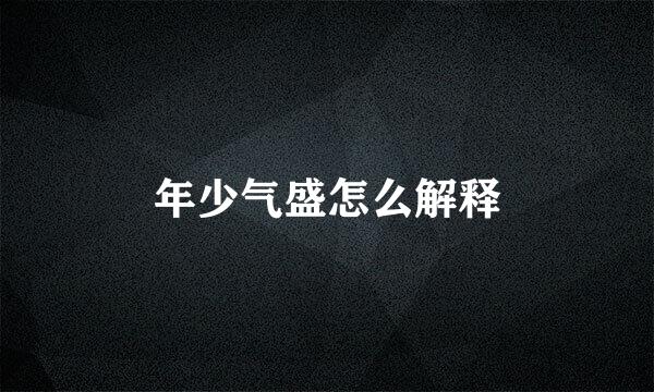 年少气盛怎么解释