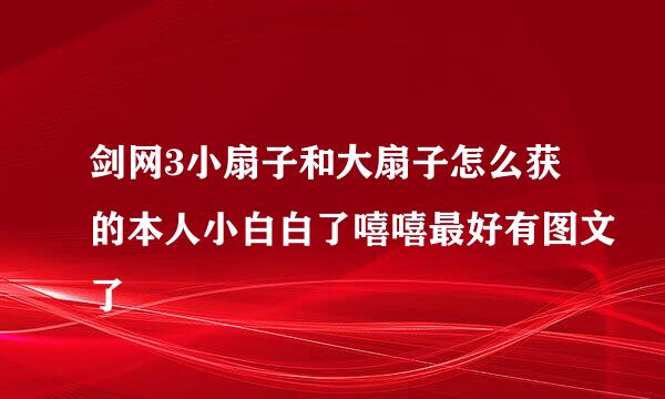 剑网3小扇子和大扇子怎么获的本人小白白了嘻嘻最好有图文了