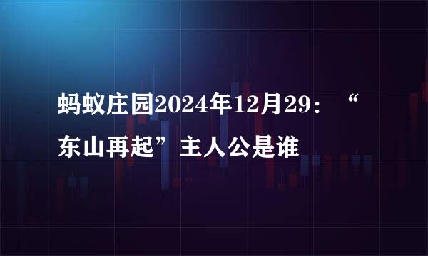 蚂蚁庄园2024年12月29：“东山再起”主人公是谁