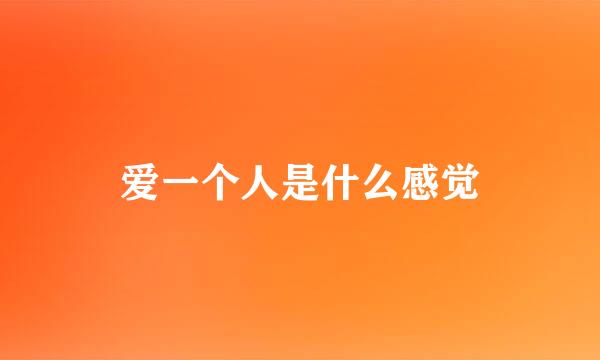 爱一个人是什么感觉