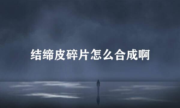 结缔皮碎片怎么合成啊