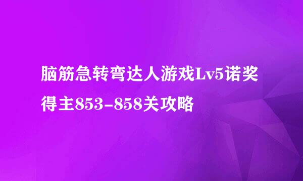 脑筋急转弯达人游戏Lv5诺奖得主853-858关攻略