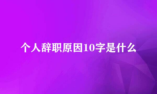 个人辞职原因10字是什么