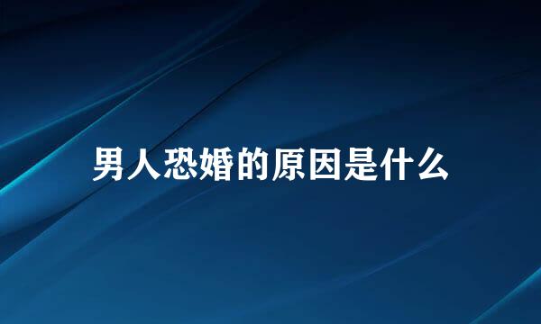 男人恐婚的原因是什么