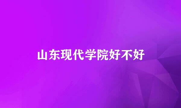 山东现代学院好不好