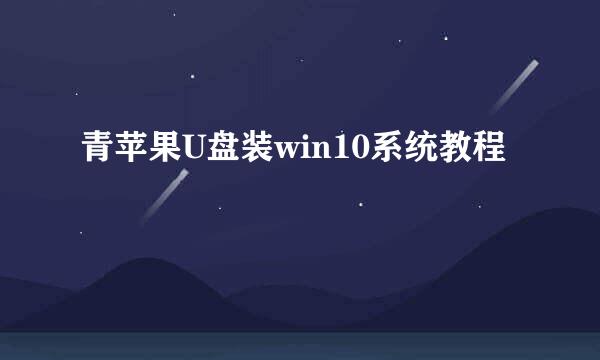 青苹果U盘装win10系统教程