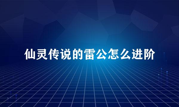 仙灵传说的雷公怎么进阶