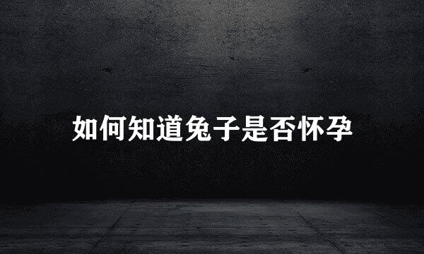 如何知道兔子是否怀孕