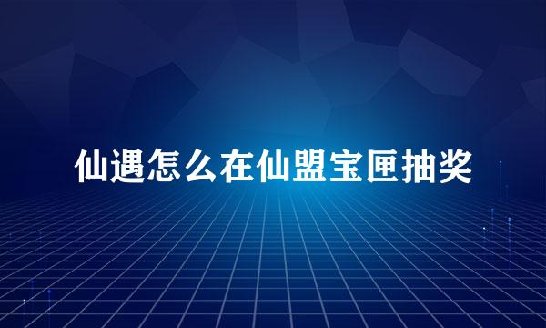 仙遇怎么在仙盟宝匣抽奖