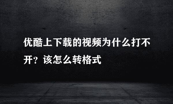 优酷上下载的视频为什么打不开？该怎么转格式
