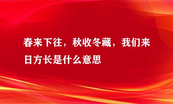 春来下往，秋收冬藏，我们来日方长是什么意思