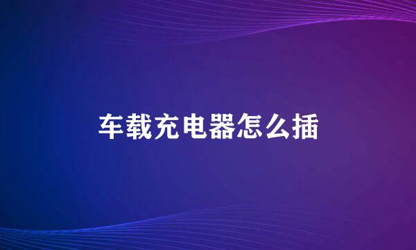 车载充电器怎么插