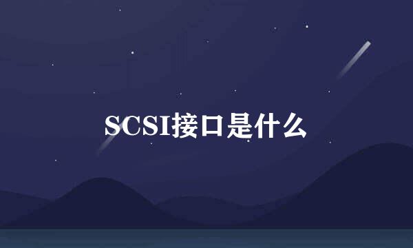SCSI接口是什么