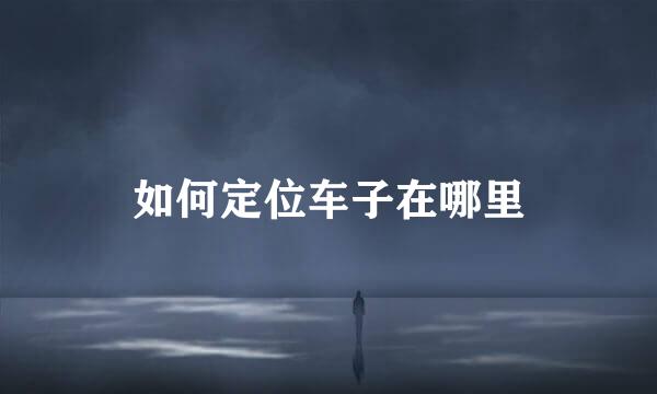 如何定位车子在哪里