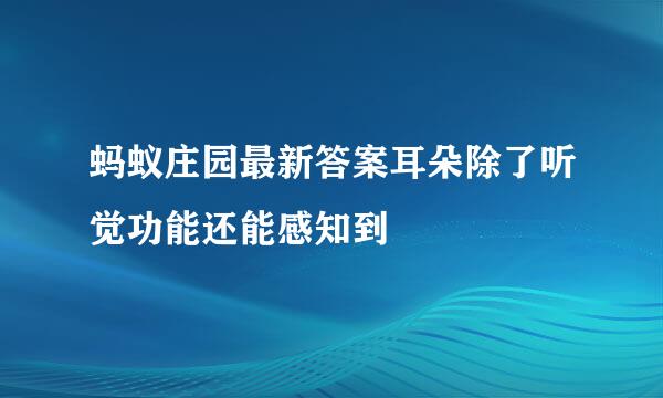 蚂蚁庄园最新答案耳朵除了听觉功能还能感知到