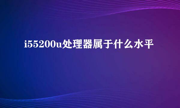 i55200u处理器属于什么水平