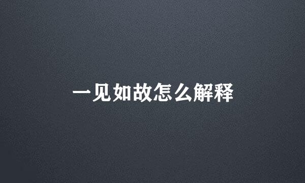 一见如故怎么解释