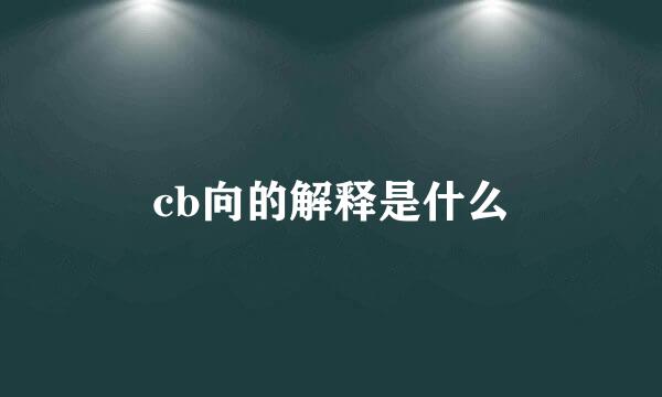 cb向的解释是什么