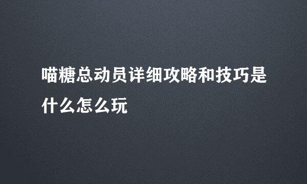 喵糖总动员详细攻略和技巧是什么怎么玩