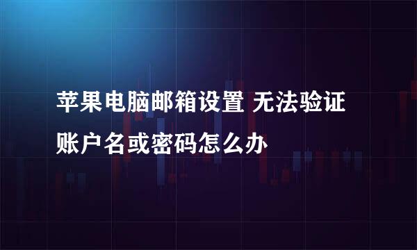 苹果电脑邮箱设置 无法验证账户名或密码怎么办