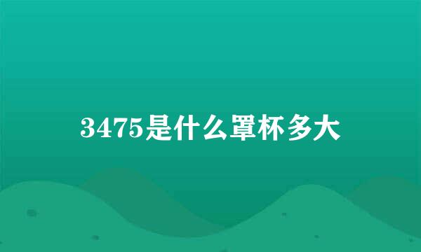 3475是什么罩杯多大