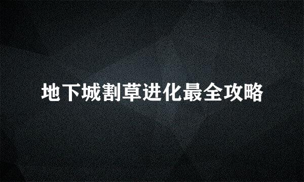 地下城割草进化最全攻略