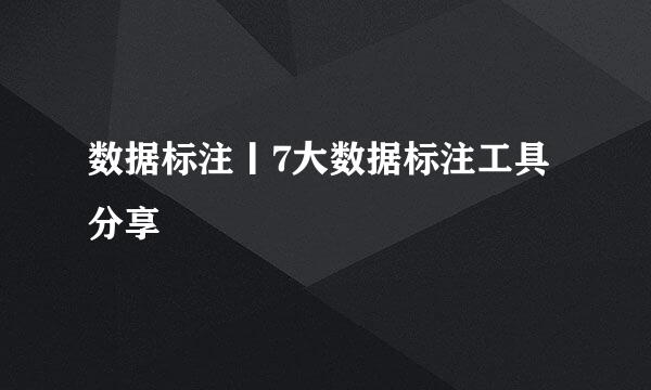 数据标注丨7大数据标注工具分享