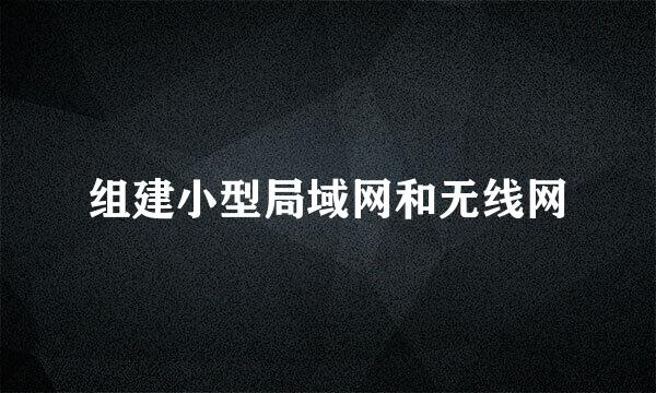 组建小型局域网和无线网