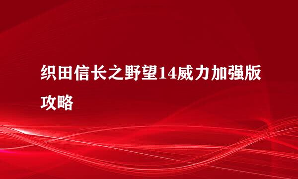 织田信长之野望14威力加强版攻略