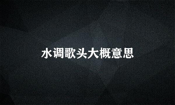 水调歌头大概意思