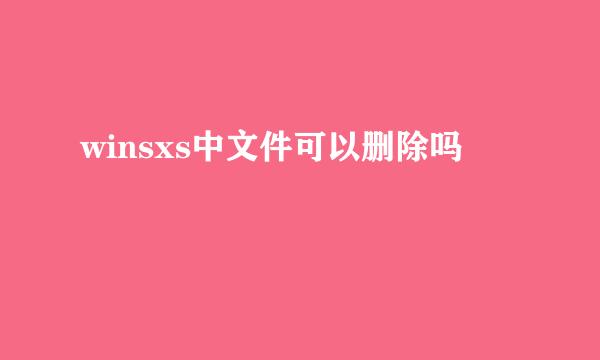 winsxs中文件可以删除吗