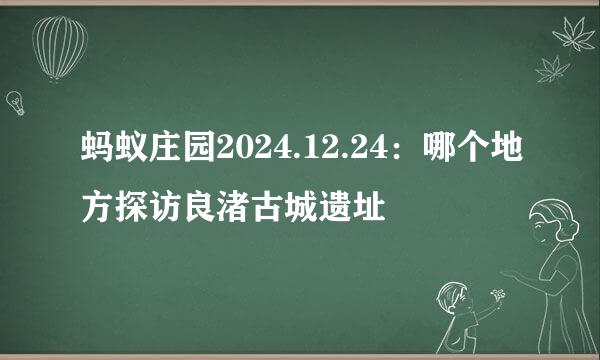 蚂蚁庄园2024.12.24：哪个地方探访良渚古城遗址