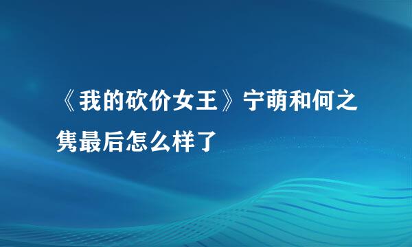 《我的砍价女王》宁萌和何之隽最后怎么样了