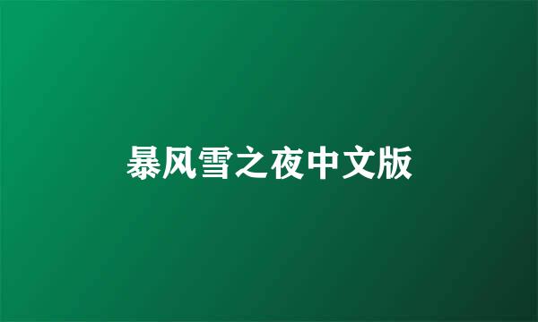 暴风雪之夜中文版