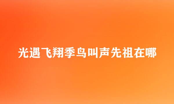 光遇飞翔季鸟叫声先祖在哪
