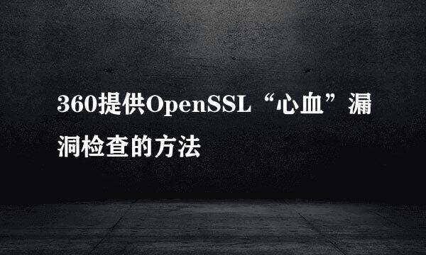 360提供OpenSSL“心血”漏洞检查的方法