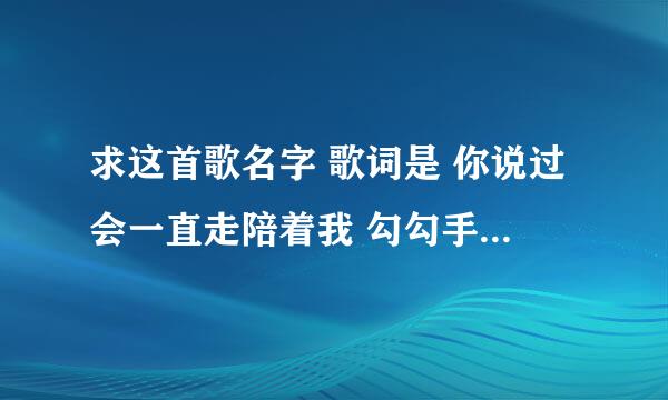 求这首歌名字 歌词是 你说过会一直走陪着我 勾勾手说你爱我 还是你不懂 我对你的爱有多浓