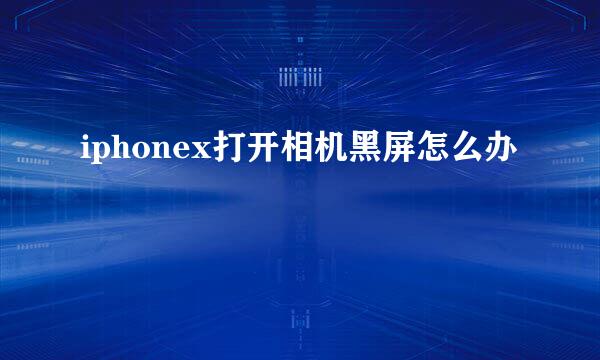 iphonex打开相机黑屏怎么办