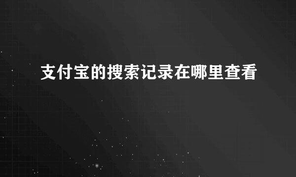 支付宝的搜索记录在哪里查看