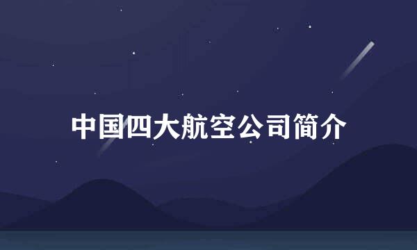 中国四大航空公司简介