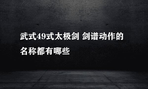 武式49式太极剑 剑谱动作的名称都有哪些