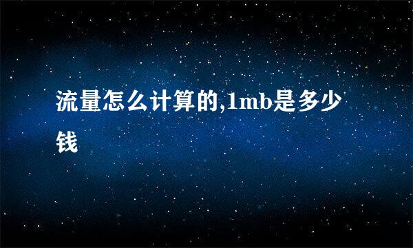 流量怎么计算的,1mb是多少钱