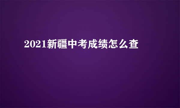 2021新疆中考成绩怎么查