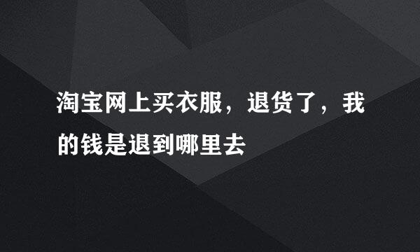 淘宝网上买衣服，退货了，我的钱是退到哪里去