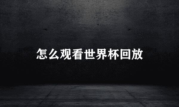 怎么观看世界杯回放